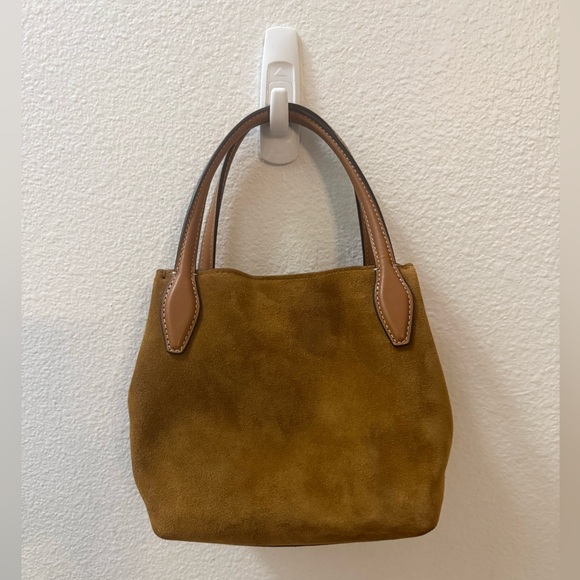 NWT Madewell Mini Suede Shopper Tote - Dried Acorn Multi - Picture 3 of 5